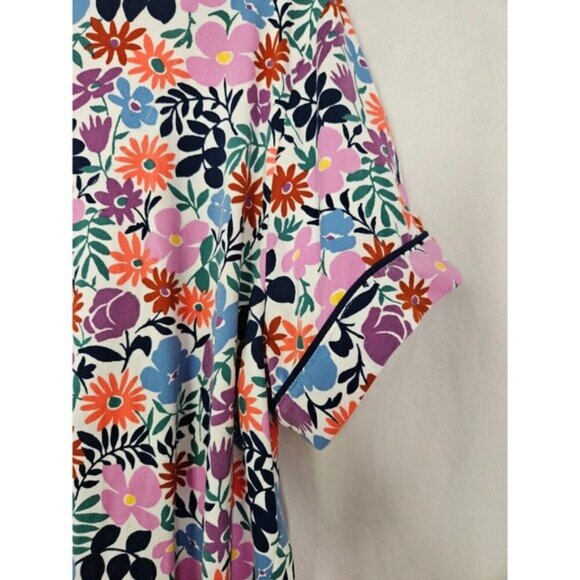 Kate Spade New York Women's Large Soft Multicolor Floral Button Front - Picture 7 of 9